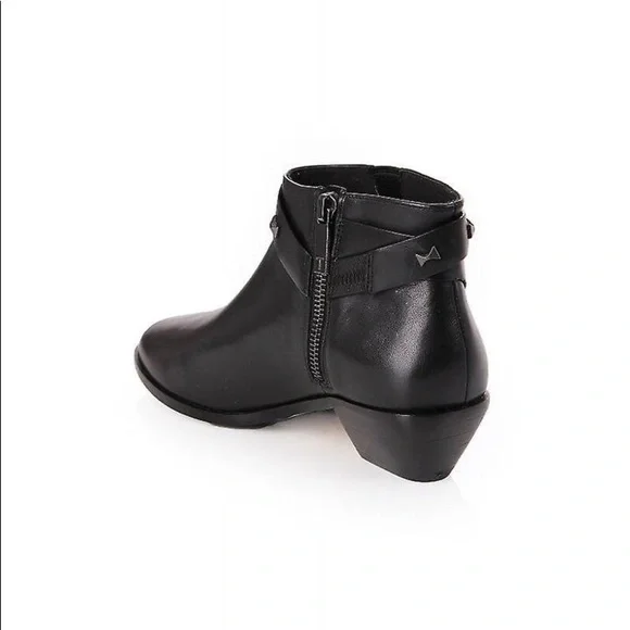 TED BAKER WESTERN HOMADA ANKLE BOOTIES BLACK LEATHER BOW STUDS NWT SZ 8 - Picture 10 of 12
